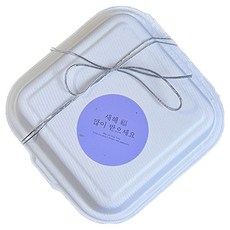 TINA PICNIC 紙漿容器 + 銀色緞帶 + 新年快樂 圓形貼紙 淡紫色 套組, 20套, 容器 + 緞帶 + 貼紙