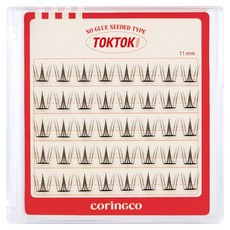 corinGco TokTokHara 免膠假睫毛 櫻桃可樂 11mm, 1個, 黑色