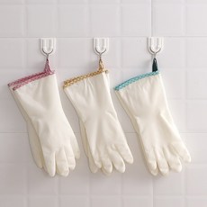 존글로벌 걸이형 튼튼한 니트릴 고무장갑 양손착용 3종 세트, 1세트, M, 핑크, 그린, 노랑