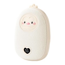 TIMLEI 企鵝電暖手寶二合一暖寶寶/便攜式迷你可愛暖蛋, 米色, N7
