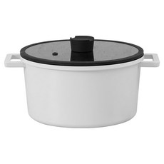 LENANSE 電磁爐 Oreo IH 雙耳鍋 24, 淺灰色 + 黑色, 1個, 25.2cm