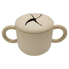 Big Buck 嬰兒防漏零食杯, 卡其色, 1個