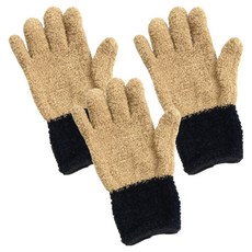 Marijoa 超細纖維除塵清潔亮光家事手套 單手穿戴, 米色, 3個