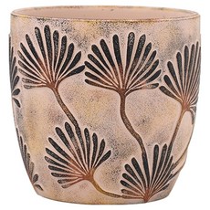 Treova 黏土粗糙紅陶, 棕櫚葉圖案 棕色與白色