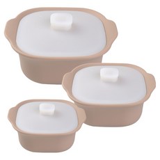 COZY TABLE Sillyt 矽膠方形鍋 S + M + L 套組, 米色, 1套