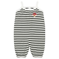 Milk Baby 跳舞小熊條紋吊帶褲