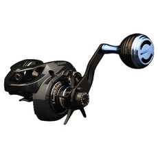 CREMAN V7 雙軸捲線器 海釣路亞鐵板釣 左手把 6.6：1, 黑色 + 淺藍色, 單一商品