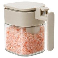 위티미티 원터치 실리콘 밀폐 양념통 세트, 크림 오트밀, 1개, 400ml