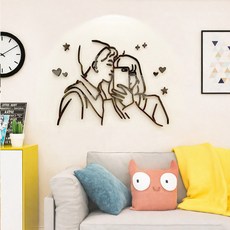 또드림 아크릴 커플 인테리어 벽 장식 스티커, J 커플