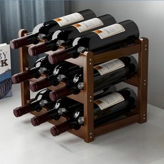 Triano 紅酒架 葡萄酒架 收納展示架 3層9孔, 棕色, 1個
