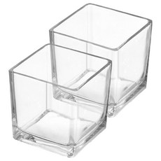 탑피아 사각 작은 정원 DIY 테라리움 화분 10 x 10 cm, 2개