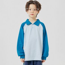 바브키즈 아동용 배색 나그랑 카라 티셔츠