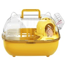 랜보어 햄스터 쫑긋 일체형 이동장 FREE, 옐로우, 1개