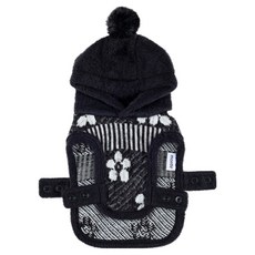 Montier 寵物泡棉連帽披肩, 黑色, 1個