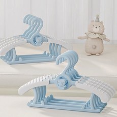 앞날창창 논슬립 길이조절 가능 유아 옷걸이, 블루, 30개