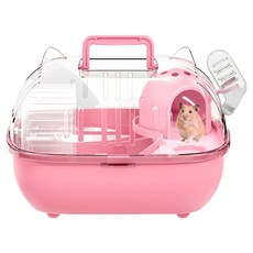 랜보어 햄스터 쫑긋 일체형 이동장 FREE, 핑크, 1개