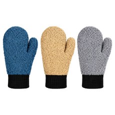 마리조아 세차 장갑 흡수 잘되는 극세사 청소 장갑 한손착용 3종 세트, 블루, 그레이, 브라운, 1세트