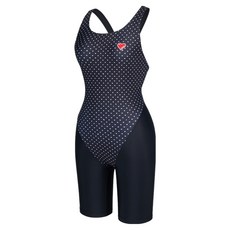 renoma 女款愛心X背三分連身泳衣 RN-LS2G568 BK