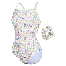 레노마 수영복 여성용 래빗 타이백 원피스수영복 + 스크런치 세트 RN-LS2G202 IV