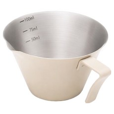LANO 304 스텐 에스프레소 눈금 샷잔 100ml, 크림, 1개