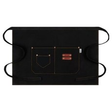 바른리빙 캔버스 카페 주방 허리 앞치마, 블랙, 1개