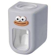 REAL PICKY Good&Chip 浴室免鑽孔鴨子一鍵式自動牙膏擠壓器, 灰色, 1個