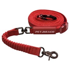 펫줄앤코 길이조절 핸즈프리 완충 리드줄, 레드, 1개