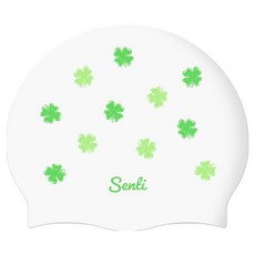 SENTI 幸運草矽膠泳帽, 白色, 1個