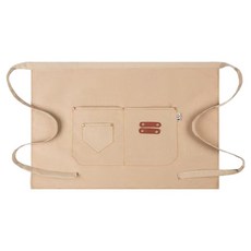 바른리빙 캔버스 카페 주방 허리 앞치마, 베이지, 1개