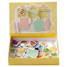 nestique 兔子餐盤磁鐵遊戲, 混合顏色, 1個, 磁鐵4種 + 磁鐵板