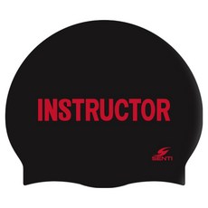 SENTI 教練矽膠泳帽, 黑色, 1個