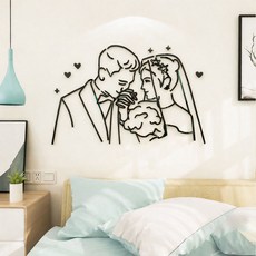 또드림 아크릴 커플 인테리어 벽 장식 스티커, K타입