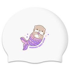 센티 인어수달 수리 실리콘 수모, WHITE + PL, 1개