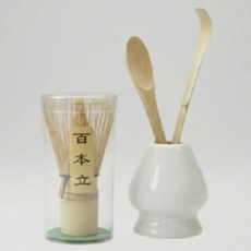 Chaoreum 抹茶茶筅工具組, 白色, 1套, 茶筅 + 茶筅架 + 茶杓 + 茶匙