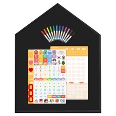 맘스보드 레브하우스보드 리얼블랙 + 뉴 캘린더 + 미니팝 12색 세트, 샤인블랙, 1세트