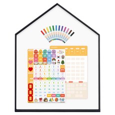 맘스보드 레브하우스보드 리얼블랙 + 뉴 캘린더 + 미니팝 12색 세트, 밀키화이트, 1세트