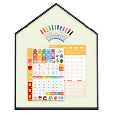 맘스보드 레브하우스보드 리얼블랙 + 뉴 캘린더 + 미니팝 12색 세트, 듀그린, 1세트