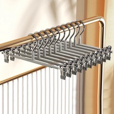 머니풀 프리미엄 자국없는 논슬립 바지 치마걸이 회전 집게, 10개, 그레이