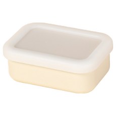 Movibe 便攜式矽膠肥皂盒 附蓋密封肥皂盒, 米色, 1個