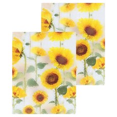 Kodachief PVC靜電式窗戶彩色隱私防窺不透明廁所浴室玻璃貼紙 50cm x 1m, 向日葵, 2個