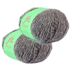 브랜드얀 리틀허브 뷔스티에 긴버전 DIY 플러피 트위드 뜨개실 2p + 도안 세트, 11 차콜 스톤, 1세트