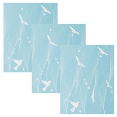 코다치프 PVC 정전식 창호 컬러 사생활 노출 방지 불투명 화장실 욕실 유리 스티커 30cm x 1m, 버드 블루, 3개