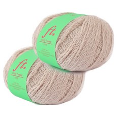 브랜드얀 리틀허브 뷔스티에 긴버전 DIY 플러피 트위드 뜨개실 2p + 도안 세트, 4 로지 베이지, 1세트