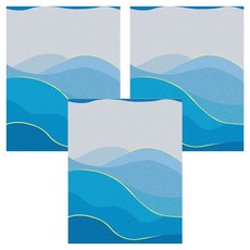 코다치프 PVC 정전식 창호 컬러 사생활 노출 방지 불투명 화장실 욕실 유리 스티커 30cm x 1m, 블루웨이브, 3개
