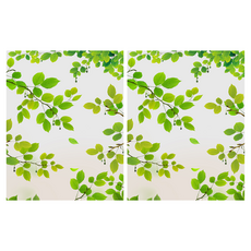 Kodachief PVC靜電式窗戶彩色防窺不透明廁所浴室玻璃貼紙 60cm x 1m, 葉子, 2個