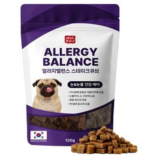 야아부르니 강아지 알러지밸런스 가수분해 간식 스테이크큐브, 120g, 1개, 눈&눈물 건강케어