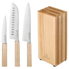 WAGENSTEIGER D'oriental 刀具組, 1套, 水果刀 + 三德刀 + 主廚刀 + 萬用刀 木質刀座