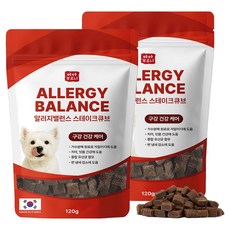 야아부르니 강아지 알러지밸런스 가수분해 간식 스테이크큐브, 120g, 2개, 구강 건강케어