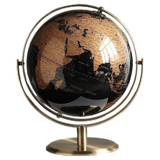 Mungudam 文青風居家裝飾旋轉世界地圖地球儀 20cm, 08 通用黑金色