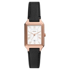 FOSSIL 女性 Raquel 方形皮革手錶 ES5310